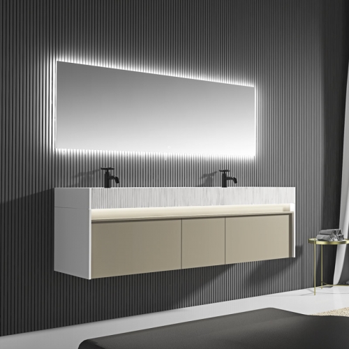 Double Counter Top Sinks Floating Bathroom Vanity Cabinet WBL-0615