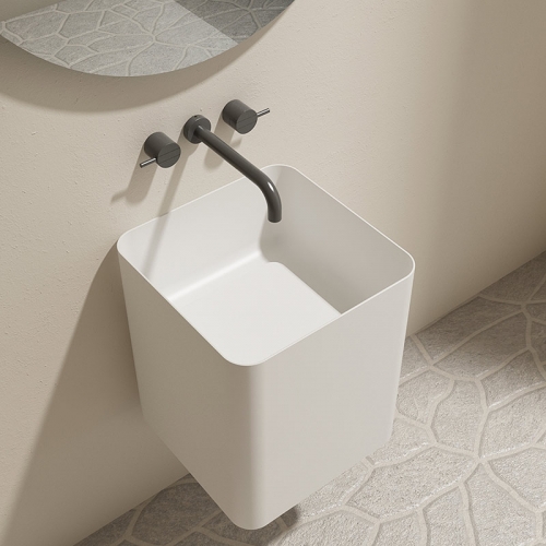 Square Freestanding Pedestal Sink Hung Bathroom Basin TW-Z502