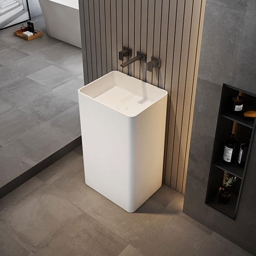 Rectangle Freestanding Pedestal Bathroom Wash Basin XA-Z09