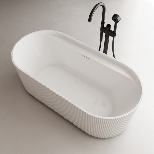V-Groove New Design Freestanding Acrylic Fluted Bathtub TW-7131