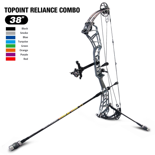 TOPOINT ARCHERY Reliance Target Compound Bow Package, Axle-Axle 38'',DW 40-50LB/50-60LB,DL 24.5-27.5''/26.5-30.5''
