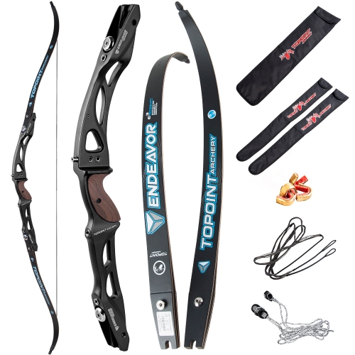 TOPOINT ARCHERY Endeavor Recurve Bow Package Adult Archery Competition Athletic Bow Target Recurve Bow ILF Limbs, String,Right Handed