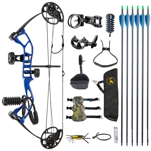 TOPOINT ARCHERY M2 Junior Compound Bow Set Beginners,Youth&Kids Bow Women Bow 17"-27" Draw Length,10-40Lbs Draw Weight,290fps IBO, Limbs Made in USA,B