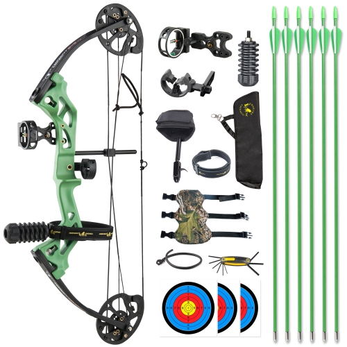 TOPOINT ARCHERY M3 Compound Bow Package For Beginners Junior&kids Bow 17"-27" Draw Length,10-30Lbs Adjustable,260fps IBO,Axle To Axle 26",Bow Only 2.5