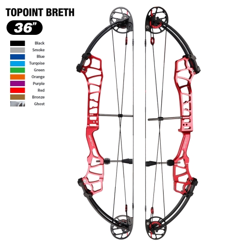 TOPOINT ARCHERY Breth 36 Teenager Target Compound Bow, Axle-Axle 36'',DW30-40/40-50LB/50-60LB,DL24-27''/26-30''