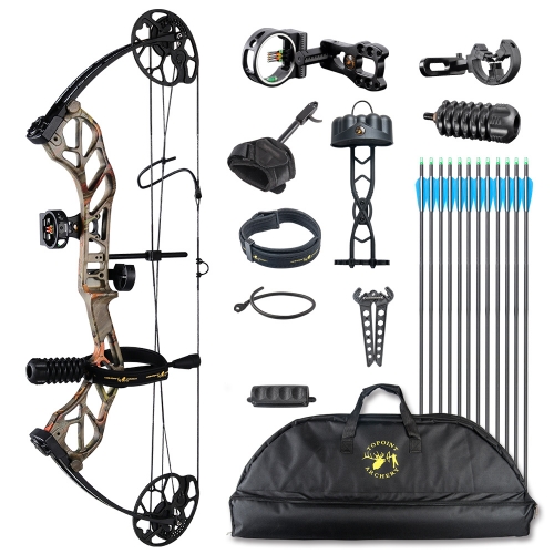TOPOINT ARCHERY Starting31 Hunting Compound Bow Package for Beginner&Intermediate Archers Archery Equipment All Accessories Kit DW:19-70LB, DL:19-30"