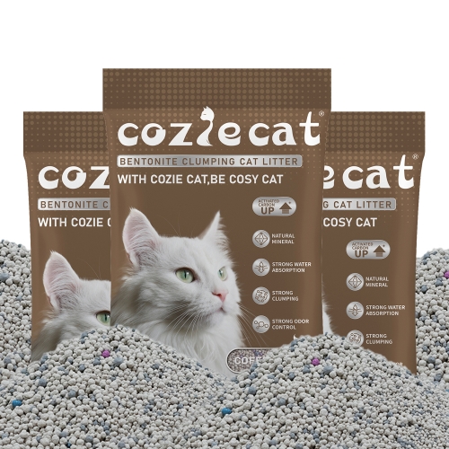 COZIE CAT-B Bentonite Cat Litter Ball Shape Coffee Scent Strong Clumping