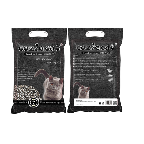 COZIE CAT-E Tofu Cat Litter Carbon Scent 2mm Easy Clean Quick Absorption Flushable