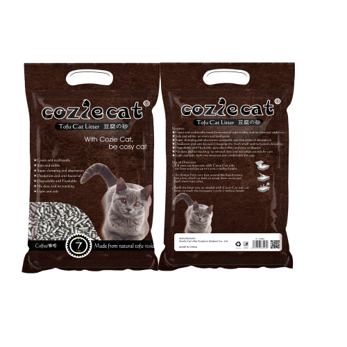 COZIE CAT-E Tofu Cat Litter Coffee Scent 2mm Easy Clean Quick Absorption Flushable