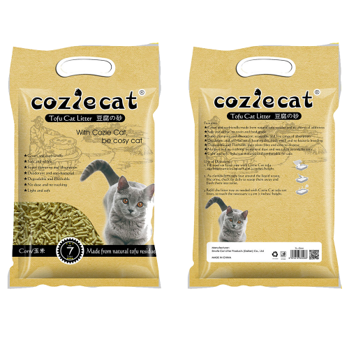 COZIE CAT-E Tofu Cat Litter Corn Scent 2mm Easy Clean Quick Absorption Flushable