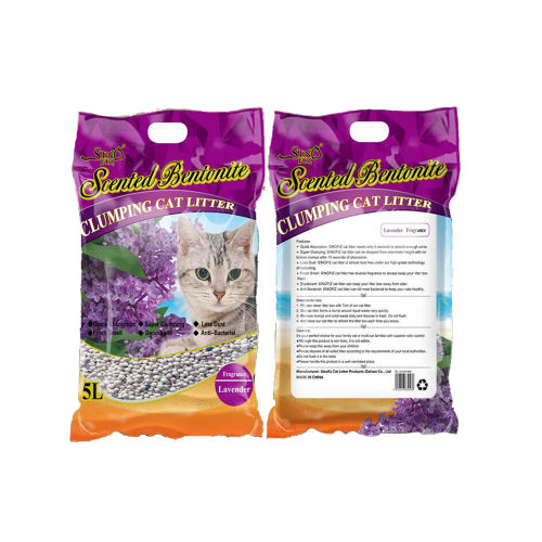 SINOFIZ-A Bentonite Cat Litter Lavender Scent Ball Shape 1-3.5mm Fast Clumping