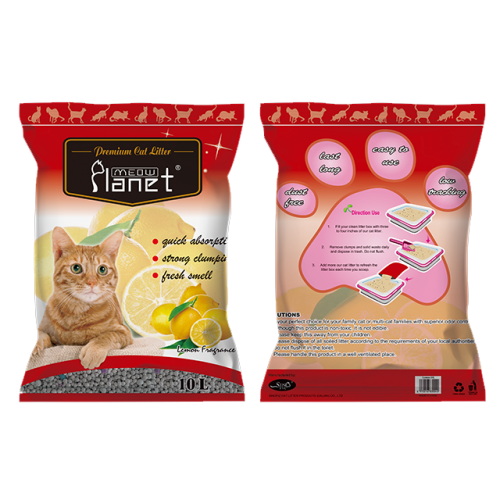 MEOW PLANET-B Bentonite Cat Litter Lemon Scent Ball Shape 1-3.5mm Fast Clumping