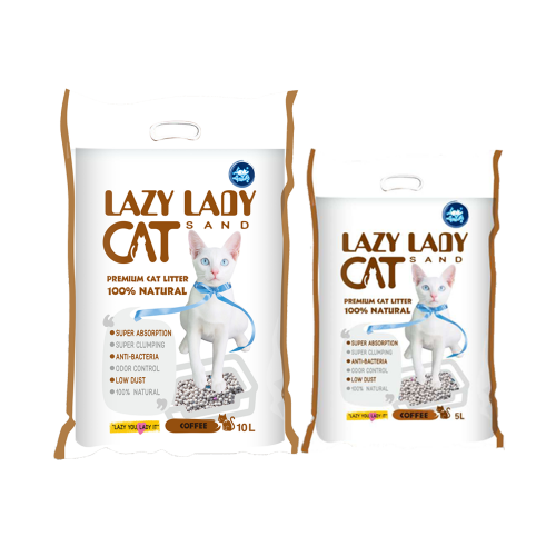 LAZY LADY-B Bentonite Cat Litter Coffee Scent Ball Shape 1-3.5mm Fast Clumping