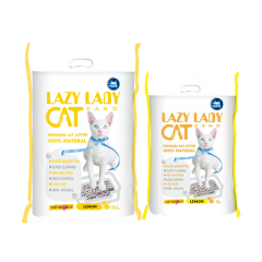 LAZY LADY-B Bentonite Cat Litter Lemon Scent Ball Shape 1-3.5mm Fast Clumping