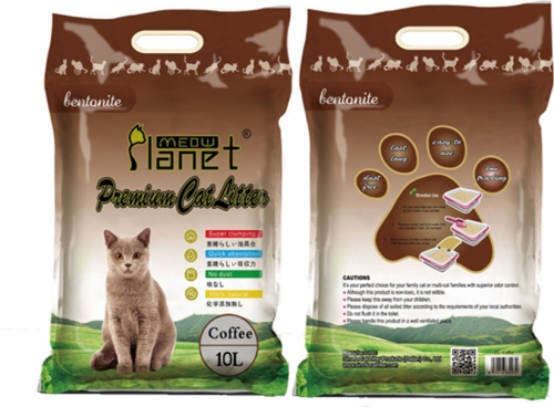 MEOW PLANET-B Bentonite Cat Litter Coffee Scent Ball Shape 1-3.5mm Fast Clumping