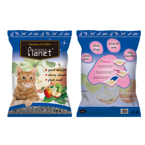 MEOW PLANET-B Bentonite Cat Litter Apple Scent Ball Shape 1-3.5mm Fast Clumping