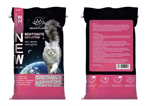 MEOW PLANET-A Bentonite Cat Litter Rose Scent Ball Shape 1-3.5mm Fast Clumping