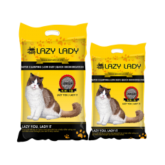 LAZY LADY-A Bentonite Cat Litter Lemon Scent Ball Shape 1-3.5mm Fast Clumping