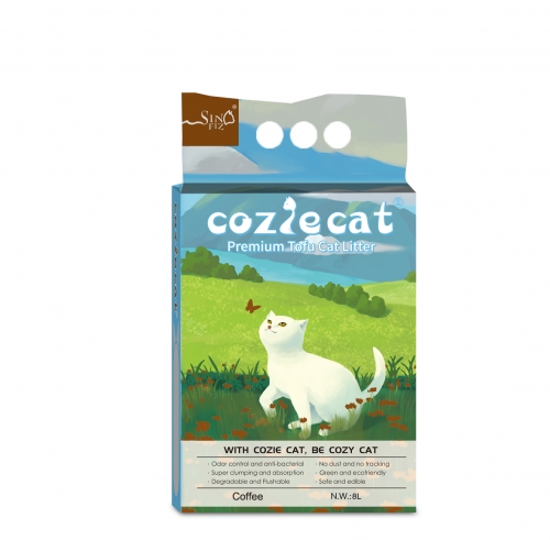 COZIE CAT-F Tofu Cat Litter Coffee Scent 2mm Easy Clean Quick Absorption Flushable