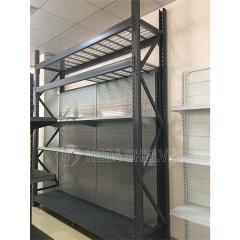 Supermarket Heavy Duty Combined Integrated Storage Display Gondola Shelving