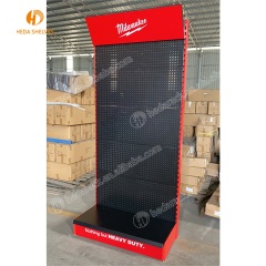 HEDA manufacture metal perforated panel board floor shelf display rack for tools