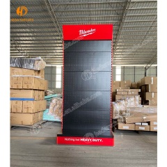 HEDA manufacture metal perforated panel board floor shelf display rack for tools