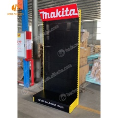 Free standing pegboard advertising garden power tools accessories stand hand tools hanging display rack