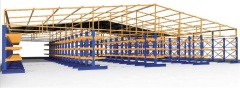 Factory High Quality Pipe or Lumber Warehouse Storage Cantilever Racking Systemlong bulky storage cantilever rack for furniture, lumber, tubing, textiles