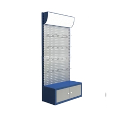 Retail Perforated Rack Display Design With Ad Board