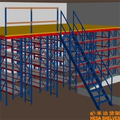 Mezzanine floor rack