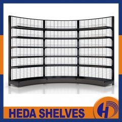 Curved Supermarket Wire Mesh Display Stand