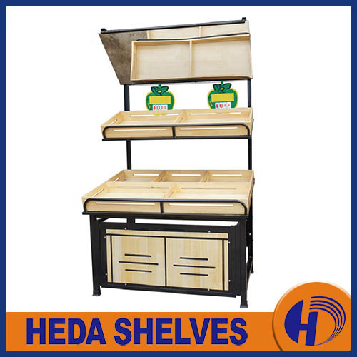 Wooden Fruit & Veg Storage Rack Heda Shelves