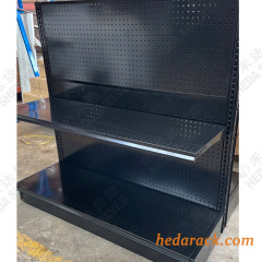 Black Madix Gondola Shelving For Retail Stores