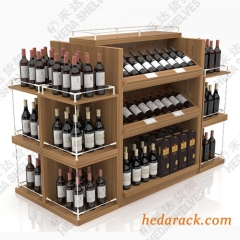 Wooden Gondola for Product Displays in Liquor Store