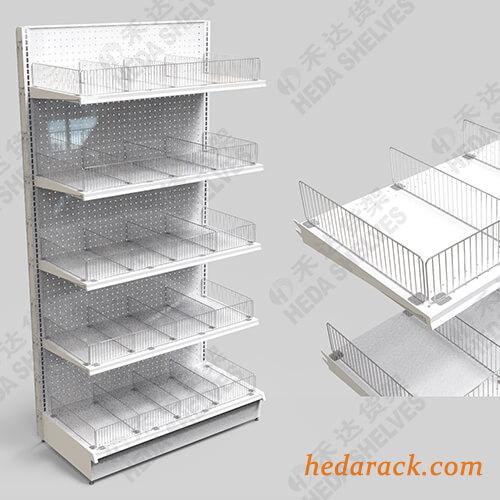 shelving 3d model drawing, White Lozier Store Fixture Island Gondola Display Shelving Unit(6