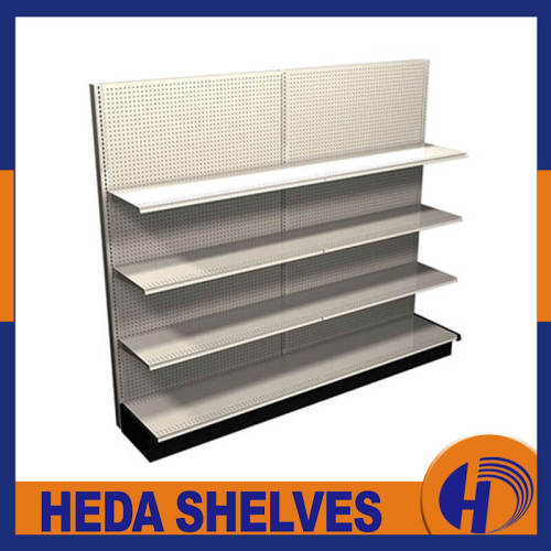 Heda ShelvesWhite Lozier Store Fixture Island Gondola Display Shelving