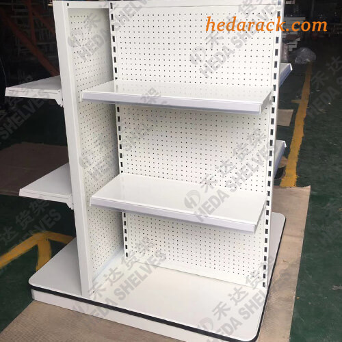 4 way white Display Shelving, 4 side white display shelving