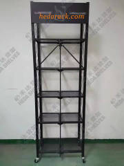 Foldable Shelving Wire Freestanding Display Origami Rack On Wheels