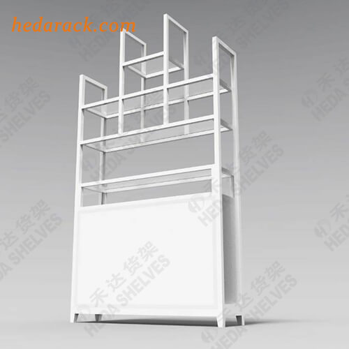Glass Display Rack With Cabinet For Makeup Product