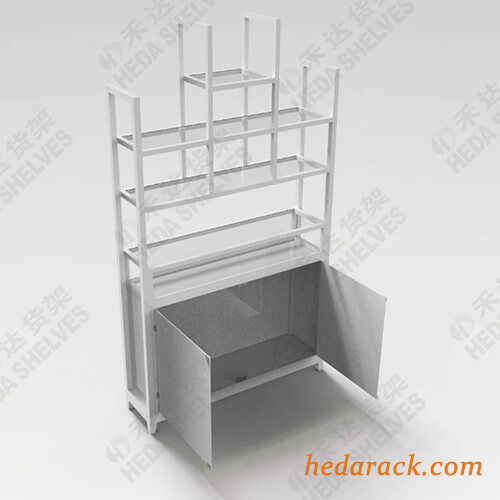 Glass Display Rack With Cabinet(2, cosmetic displays