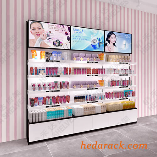 Salon Makeup Store Wall Mounted Cosmetic Display Shelf Showcase(3