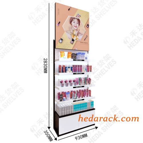 Salon Makeup Store Wall Mounted Cosmetic Display Shelf Showcase(5