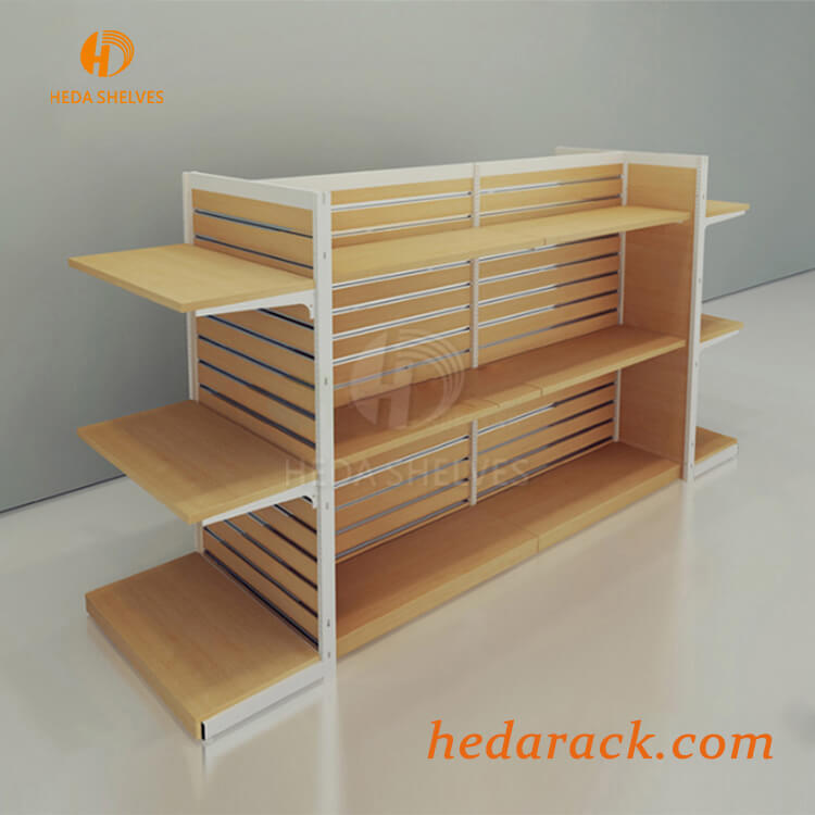 Heda ShelvesRetail Wood Slatwall Display Shelving Design HEDA