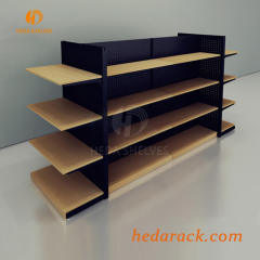 Retail Wood Slatwall Display Shelving Design For Island Display