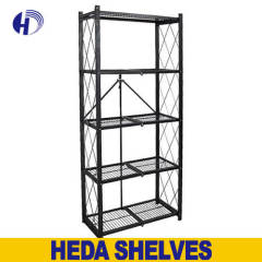 Foldable Shelving Wire Freestanding Display Origami Rack On Wheels