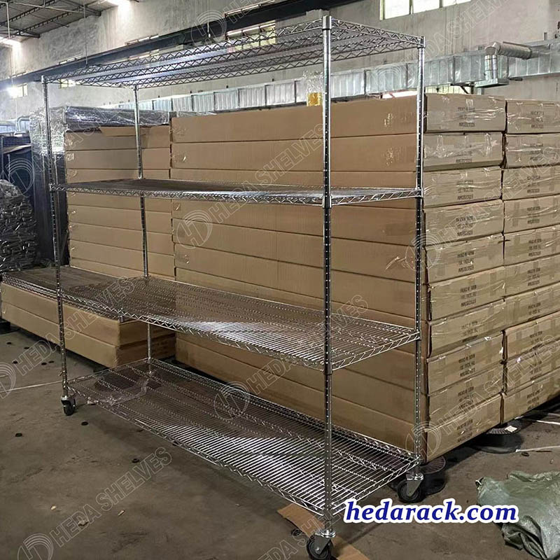 chrome wire shelf,chrome metal wire shelf,wire storage shelf,chrome storage shelf,wire rack,chrome rack,food service shelf