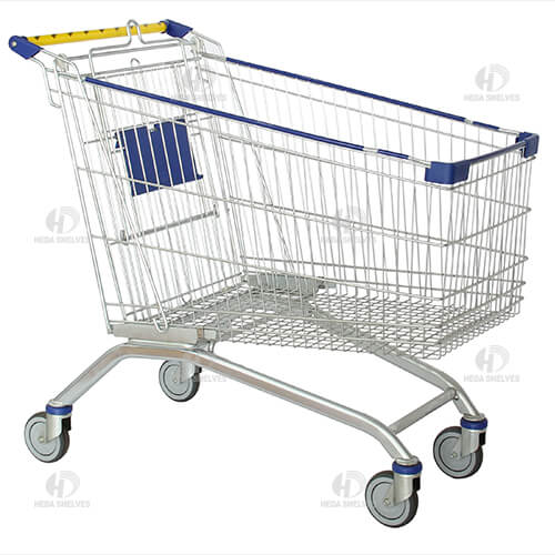 blue shopping Cart,grocery shopping cart,convenience store cart,chrome matel shopping cart
