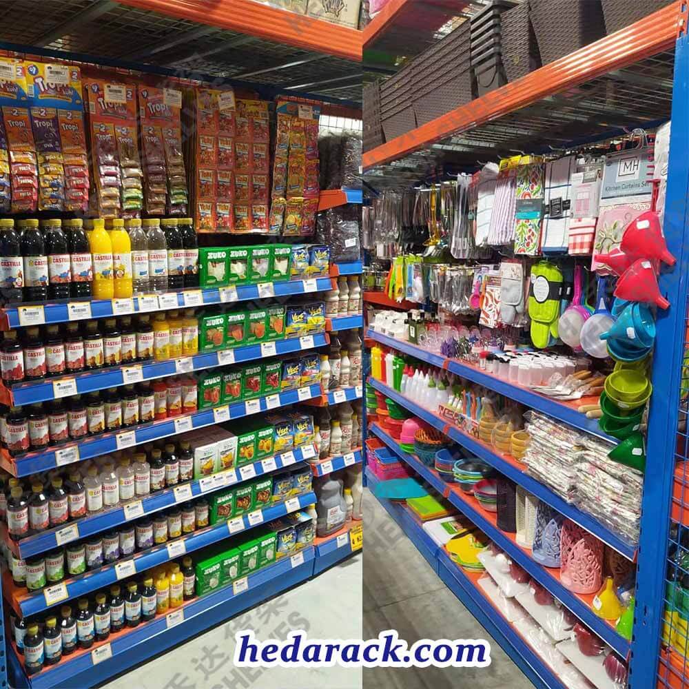Combo Display Shelf,grocery shelf,warehouse style store shelf,supermarket shelf.store display shelf