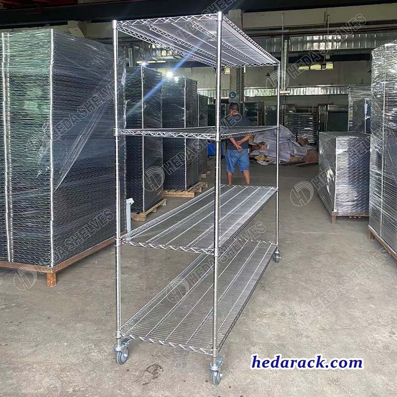 Chrome Wire Shelf Storage Metal Boltless Rack-HEDA