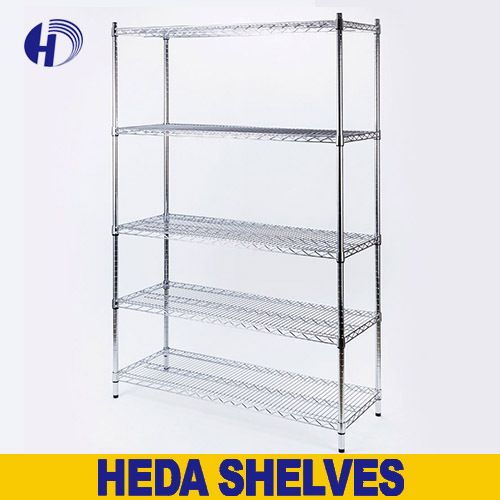 Chrome Wire Shelf Storage Metal Boltless Rack-HEDA